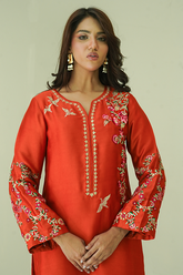 Gul E Noor - Janan - Rust - Pure Sheesha Silk - 3 Piece